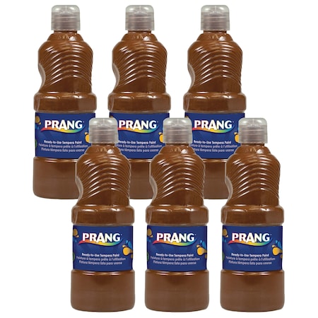 Prang Ready-to-Use Tempera Paint, Brown, 16 oz, PK6 X21607